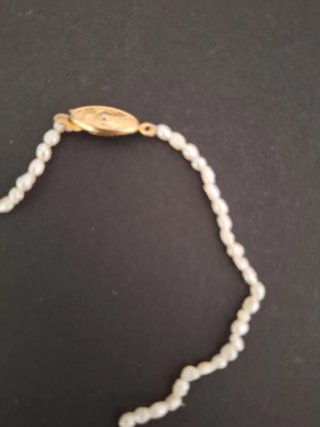 Collar Cruz Perlas Agua Dulce y Plata