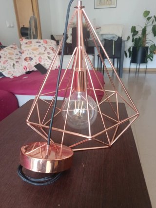 Lámpara de techo cobre diseño geométrico