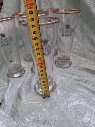 Bicchieri Tuborg con bordo oro
