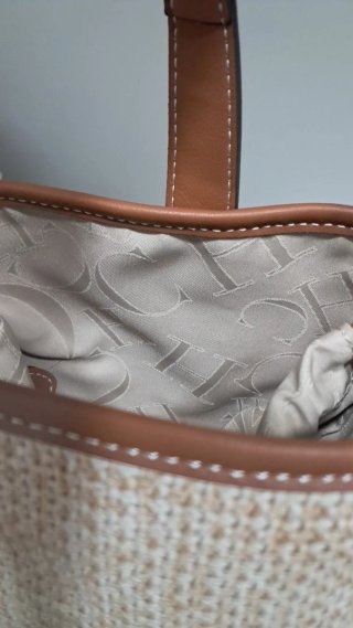 Capazo tote Carolina H Beige/Marrón