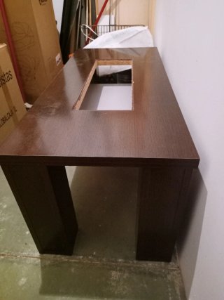 Mesa de centro madera oscura
