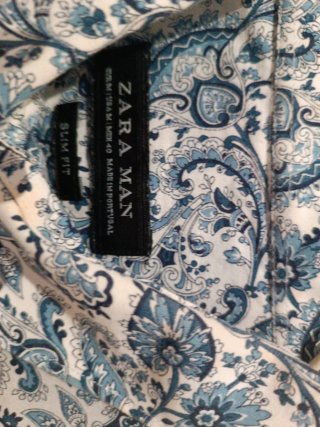 Camisa Zara Man Estampada Manga Larga