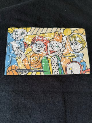 Camiseta negra vintage XL estampado artístico