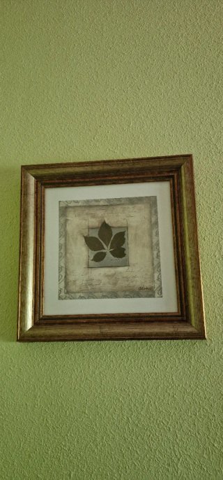 Cuadro decorativo hoja madera