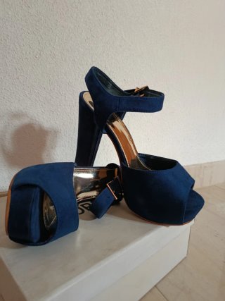 Zapatos de fiesta azul talla 40