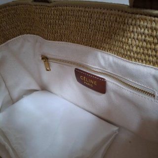 Bolso Tote Celine Triomphe Rafia Marrón