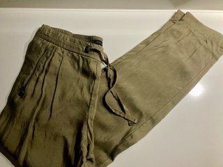 Pantalón Zara Talla XS Verde Caqui Cremalleras