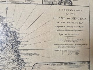 Cuadro Mapa Antiguo Menorca John Armstrong