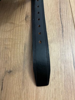 Cinturón Piel Genuina Negro Hebilla Metálica