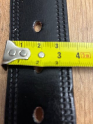 Cinturón Piel Genuina Negro Hebilla Metálica