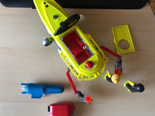 Submarino Playmobil + piezas de repuesto