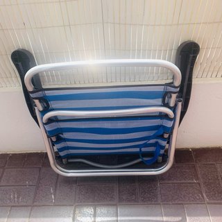 Tumbona Playa Plegable Rayas Azul/Blanco