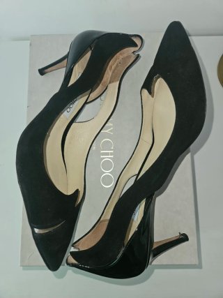 Zapatos tacón Jimmy Choo negros ante