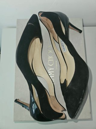 Zapatos tacón Jimmy Choo negros ante