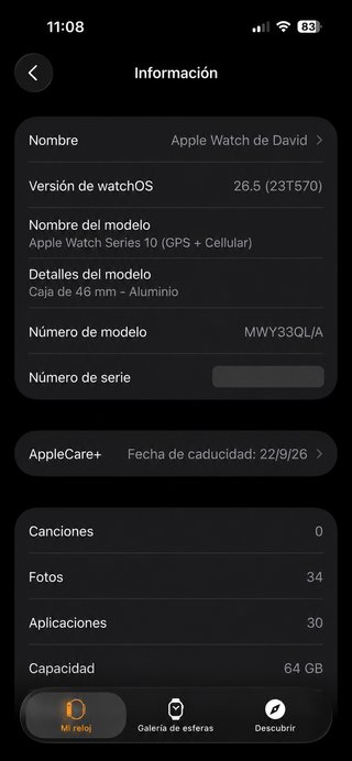 Apple Watch Series 10 Cellular 46mm Negro