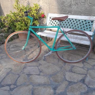 Bicicleta Fixie color turquesa