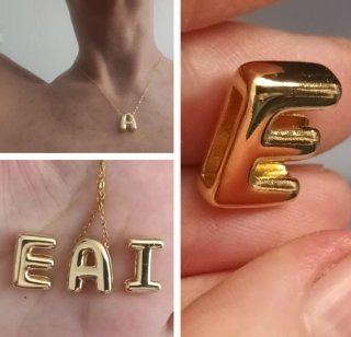 Colgante cadena inicial nombre letra dorado nuevo