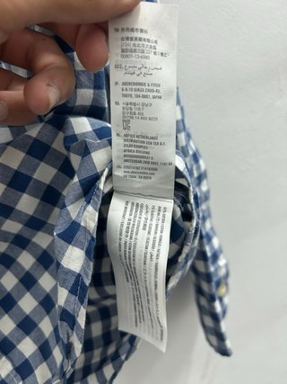 Camisa Hollister cuadros azul y blanco Talla M