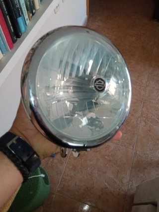Faro Harley Davidson Cromado y negro Nuevo