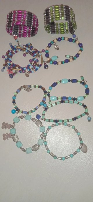 Lote 9 pulseras elásticas