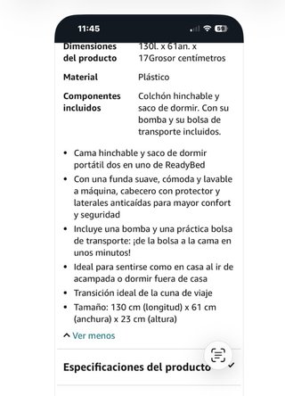 Cama inflable infantil Readybed