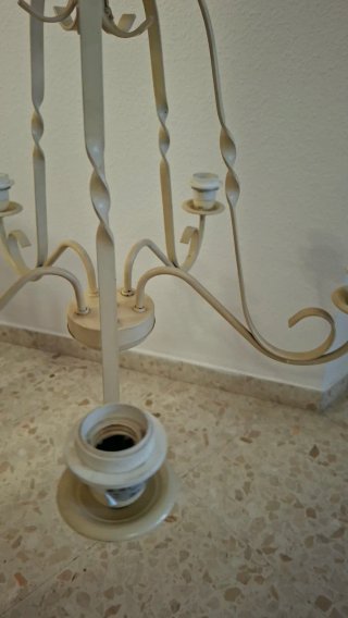 Lámpara de forja rústica beige