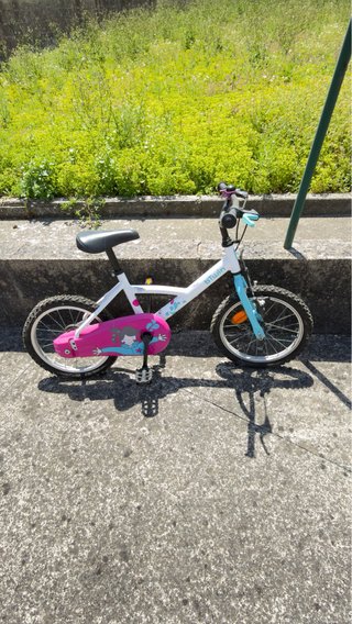 Bicicleta infantil BTWIN blanca y rosa 4/6 años