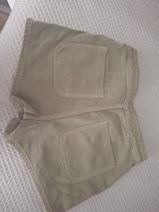 Minifalda pantalón vaquero Zara verde oliva