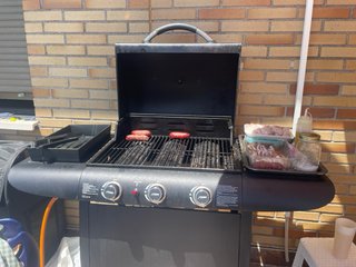 Barbacoa a Gas Nero e Argento a Gas Butano