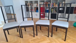 Mesa comedor extensible + 4 sillas Wengue