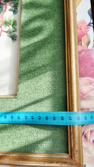 Quadro ricamato con uccelli e fiori