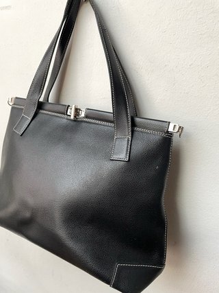 BOLSO PIEL REAL NEGRO VINTAGE RETRO BANDOLERA