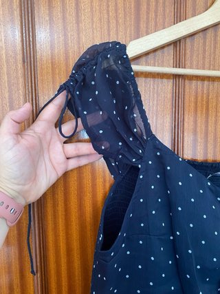 Vestido Abercrombie topos azul marino XL