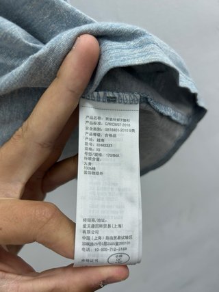 Camiseta Hollister Azul Grisáceo Talla XS Hombre