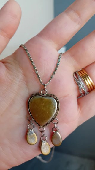 Collana vintage cuore micromosaico