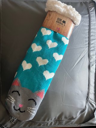 Calcetines Invierno Borrego Corazones Gato