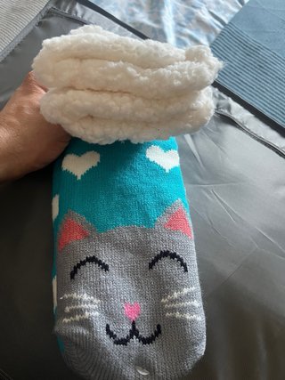 Calcetines Invierno Borrego Corazones Gato