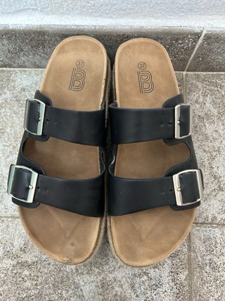 Sandalias plataforma negras talla 37