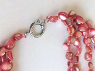 Collana estiva vintage con pietre rodocrosite rosa