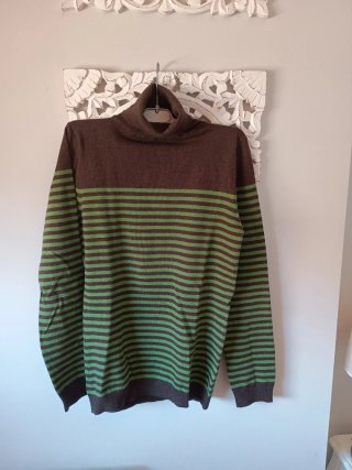 Jersey mujer cuello alto rayas