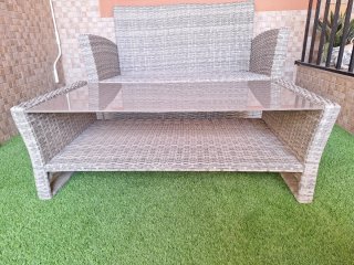Conjunto de muebles para exterior de ratán