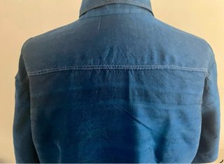Camisa seda vintage azul años 80
