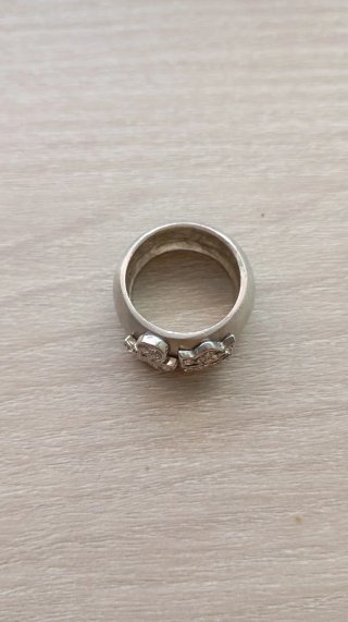 Anillo bisutería 2 niños color plata