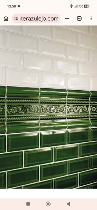 Azulejos Metro Verde Vic y Blanco 15x7,5