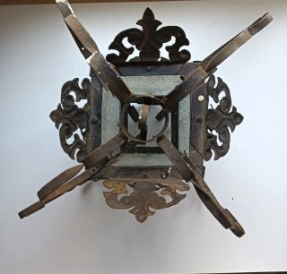 Farol de Hierro Fundido y Latón Dorado 40x23 cm