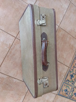 Maleta vintage tela años 50