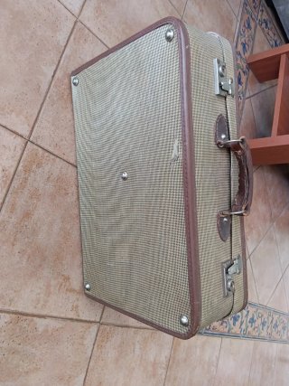 Maleta vintage tela años 50