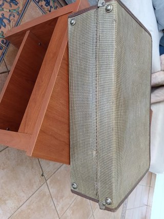 Maleta vintage tela años 50