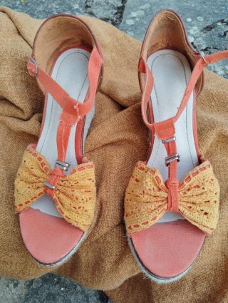 Cuñas esparto naranja