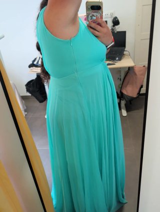 Vestido fiesta tul aguamarina